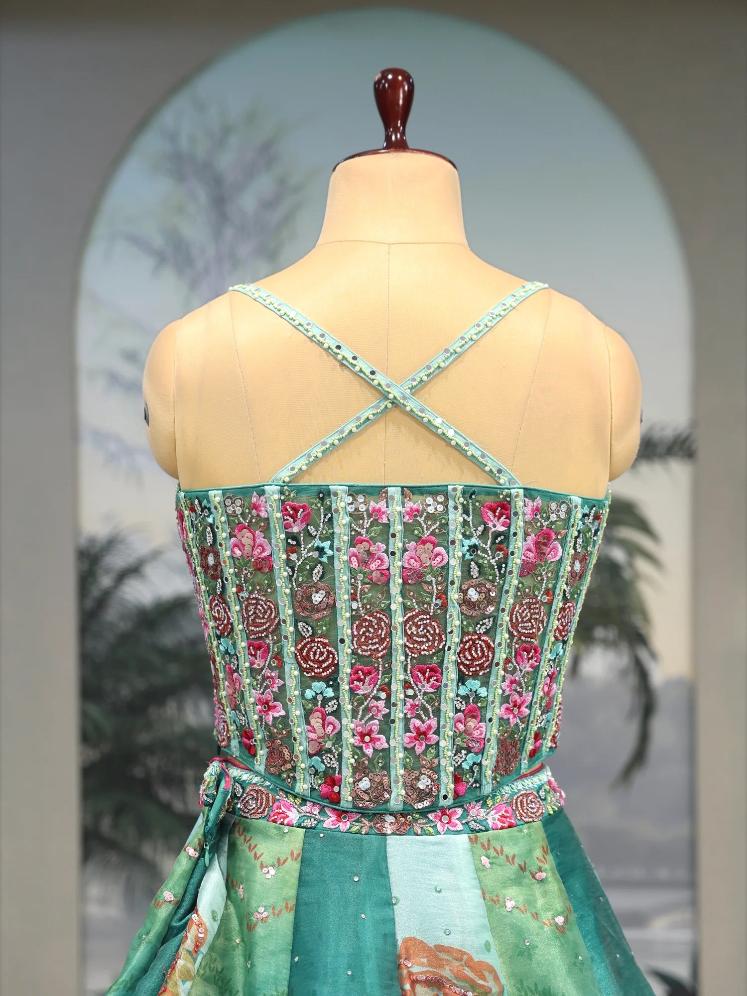 Aqua Blossom Lehenga