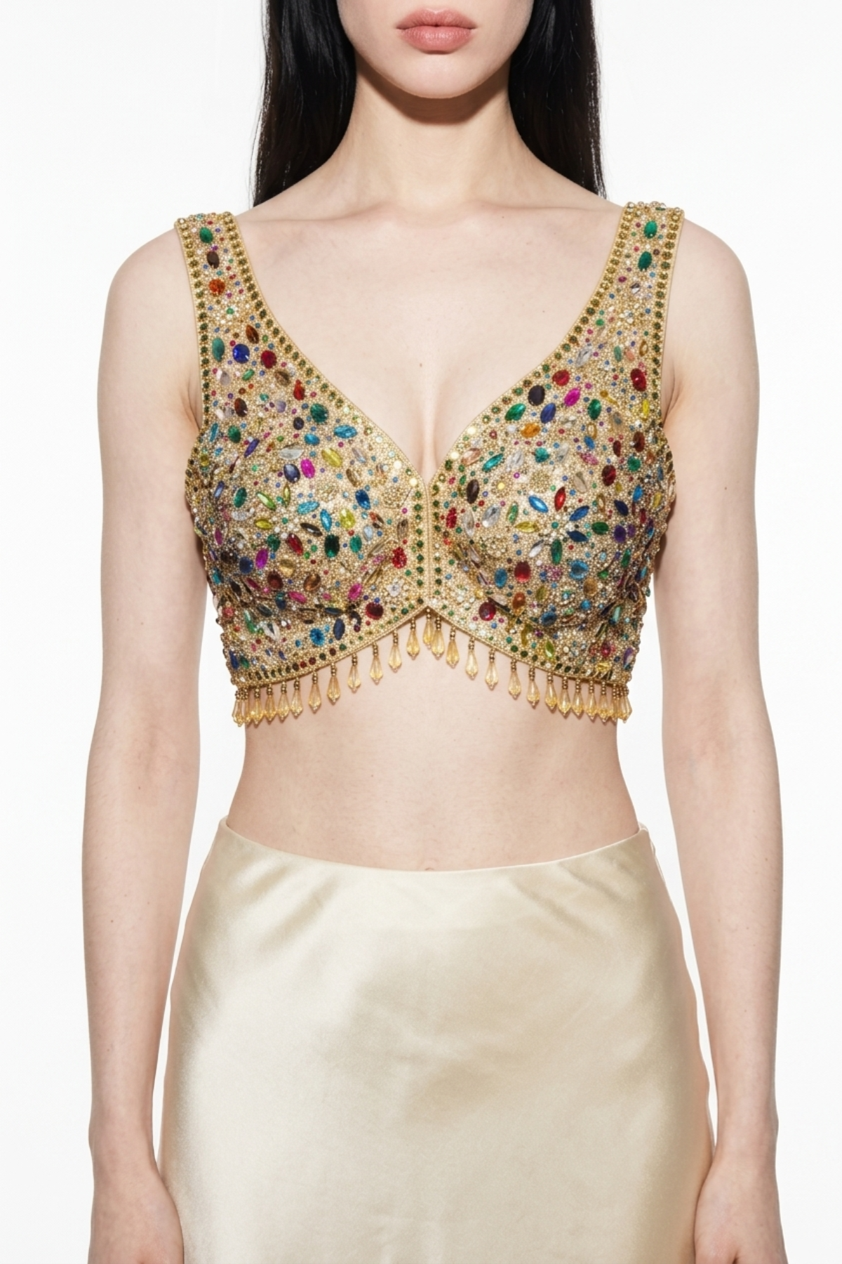 Gold blouse by Dorie Atelier — front view
