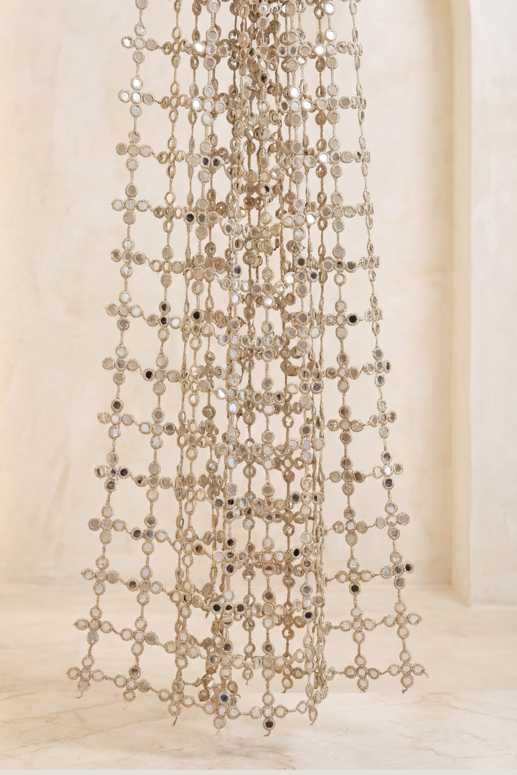 Mirror Veil Dupatta Tan scarf set — full styling shot