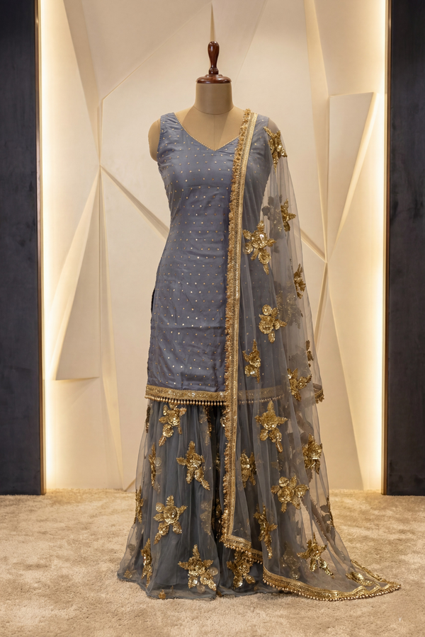 Bleu Étoile Sharara Set