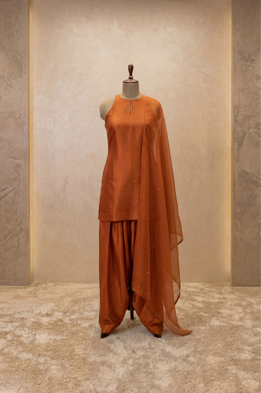 Amber Drape Dhoti Set