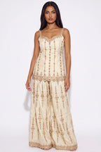 Iwan Ivory Gold Embroidered Sharara Set by Dorie Atelier – view 6