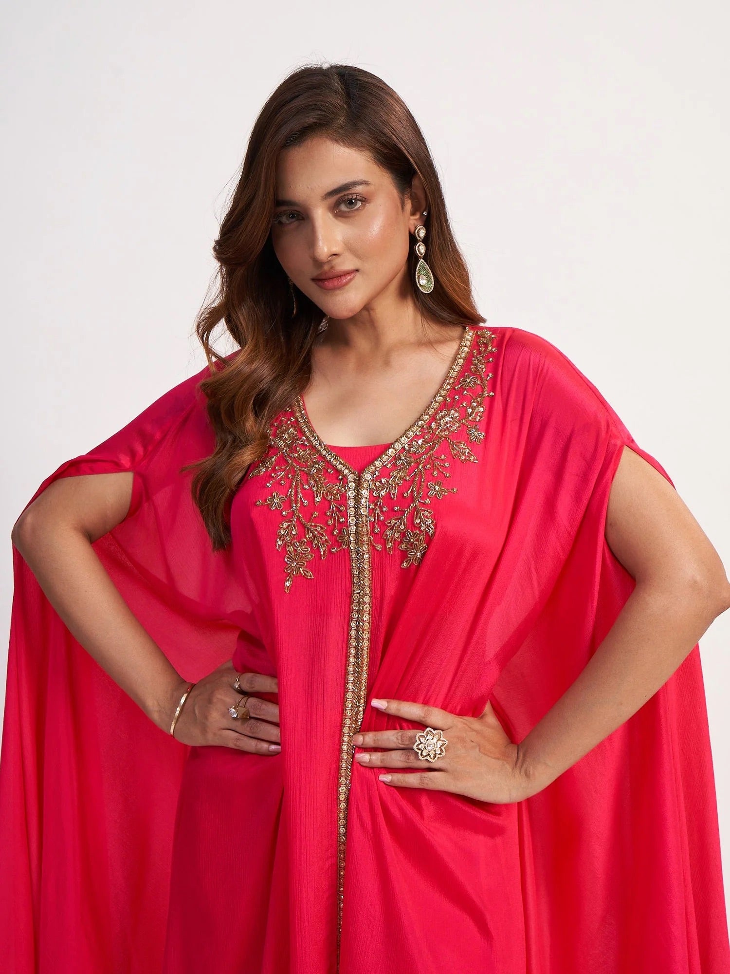 Crimson Kaftan Sharara Set