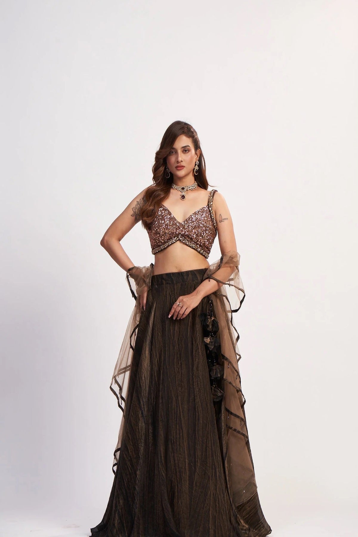 Bronze Sequin Lehenga
