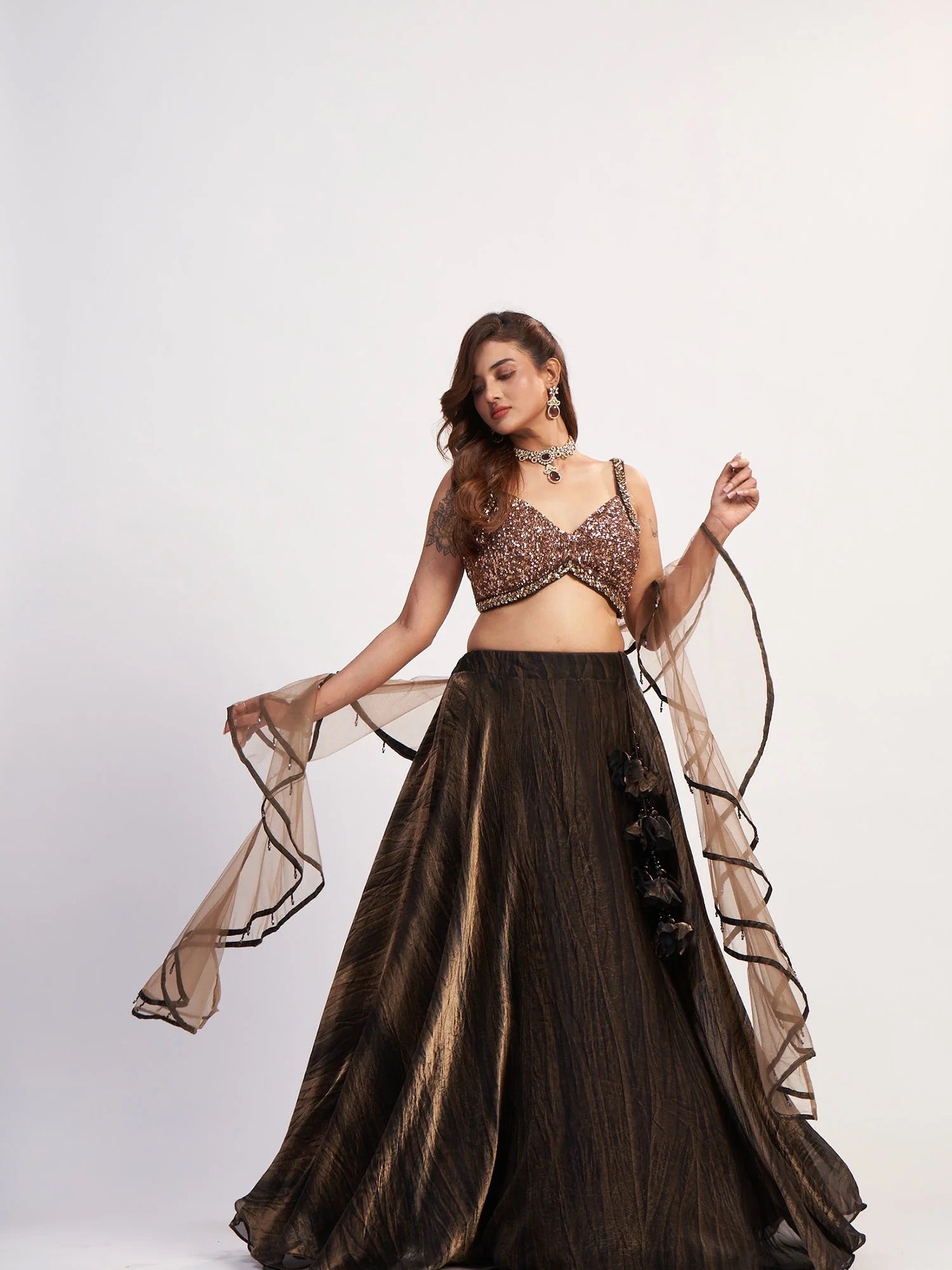 Bronze Sequin Lehenga