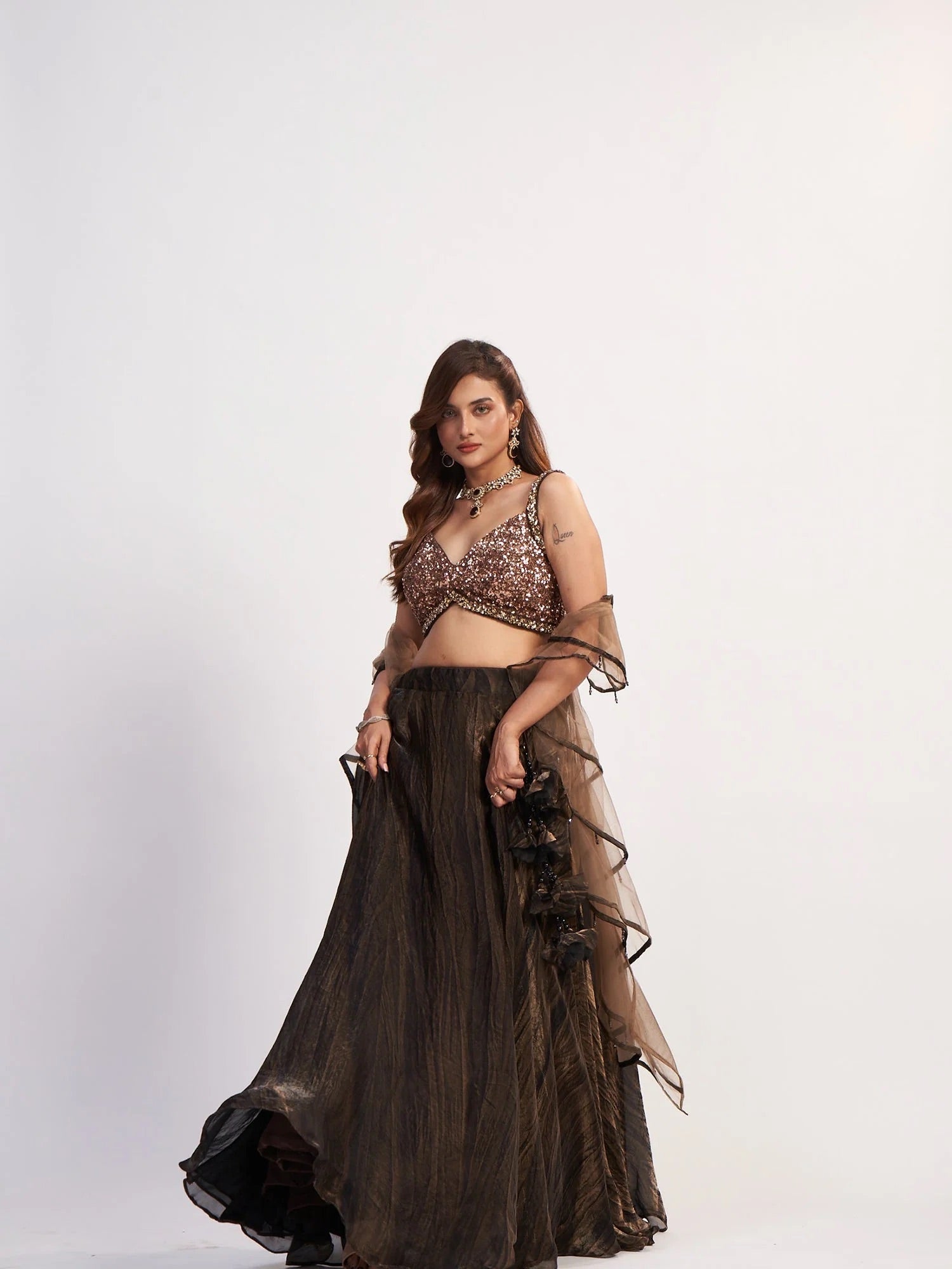 Bronze Sequin Lehenga