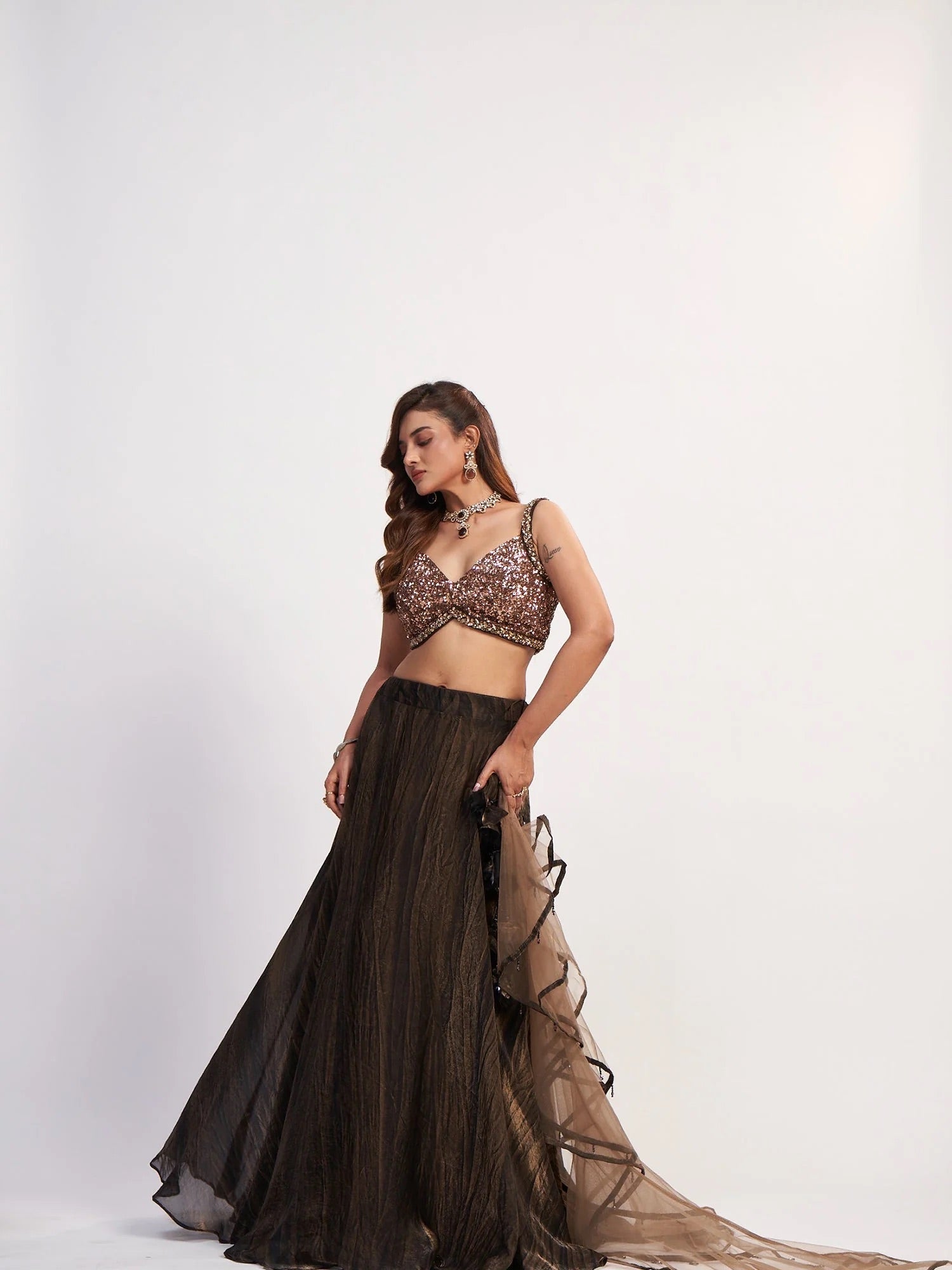 Bronze Sequin Lehenga