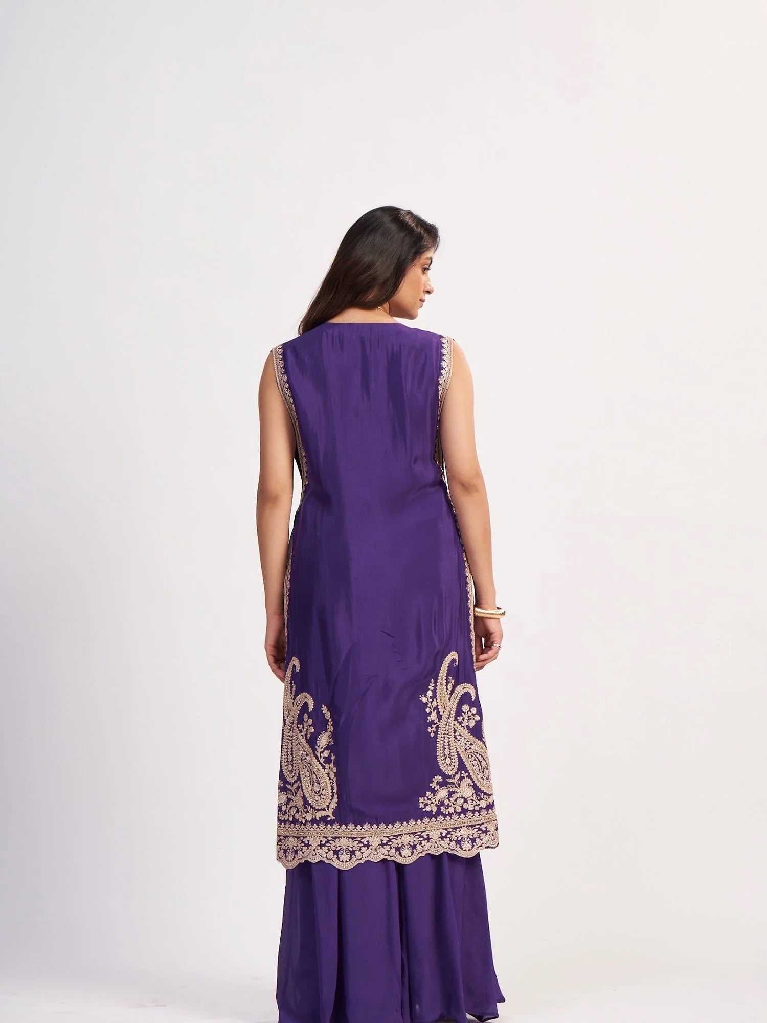 Purple Sharara Set