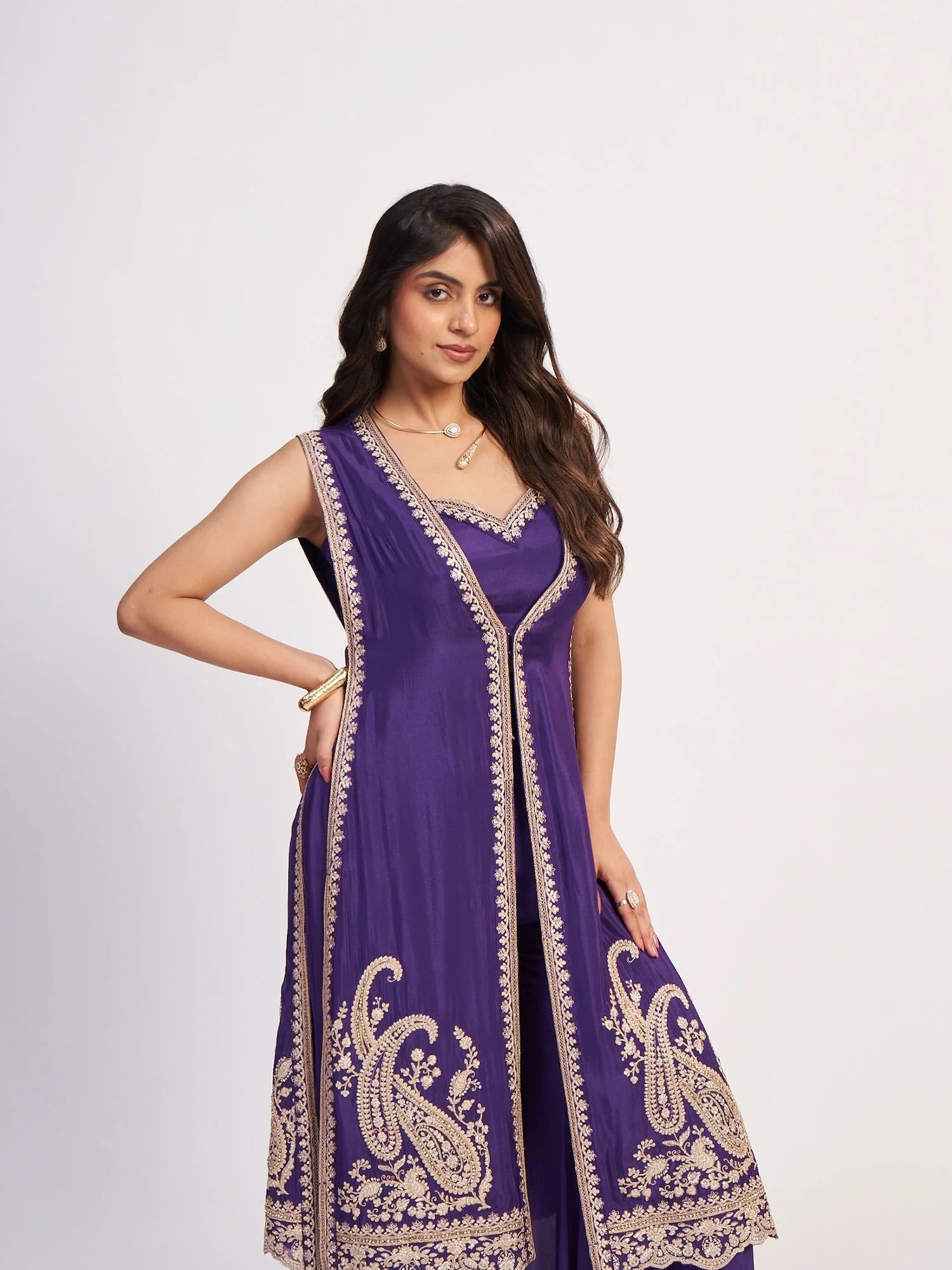 Purple Sharara Set