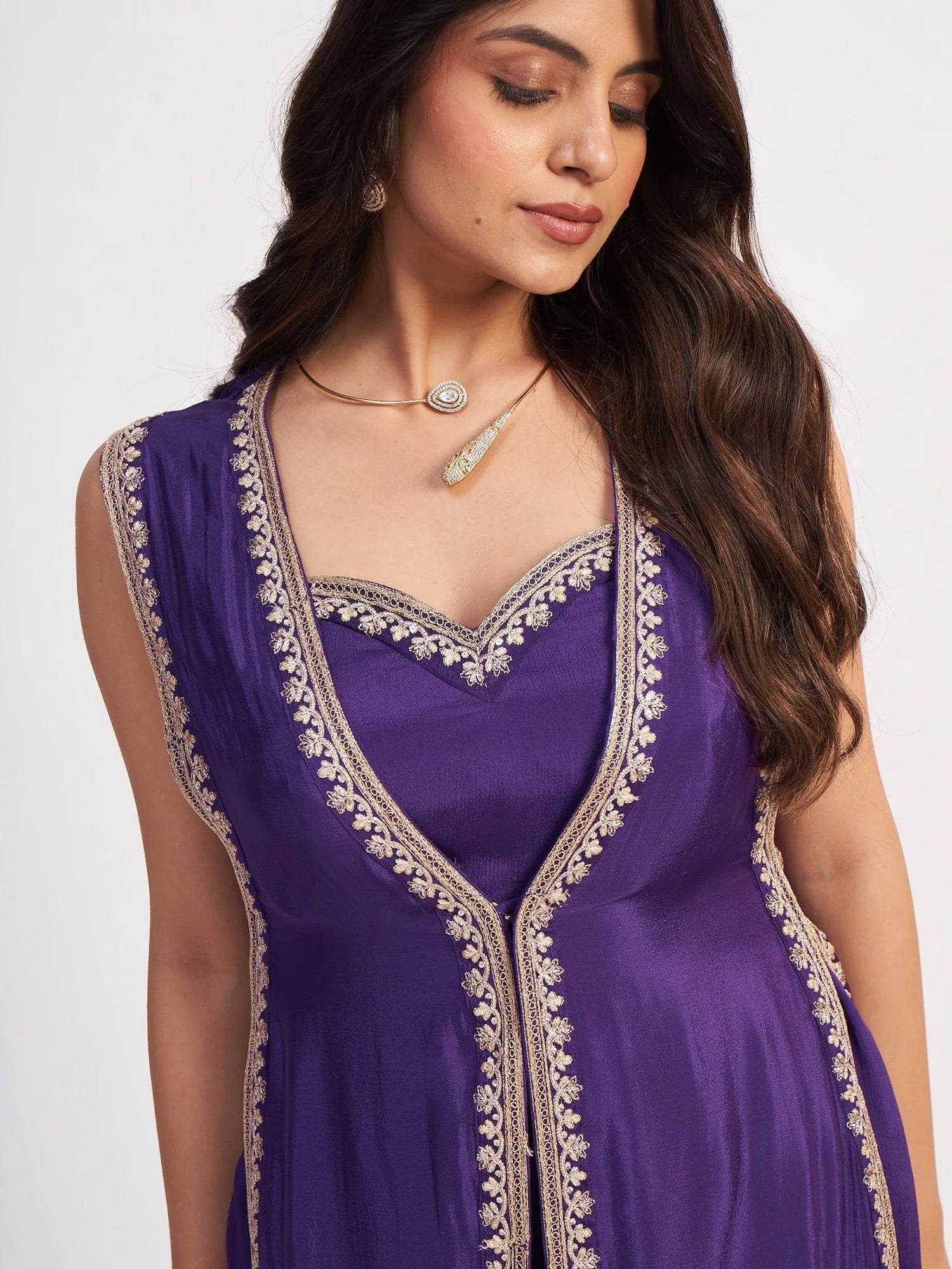 Purple Sharara Set