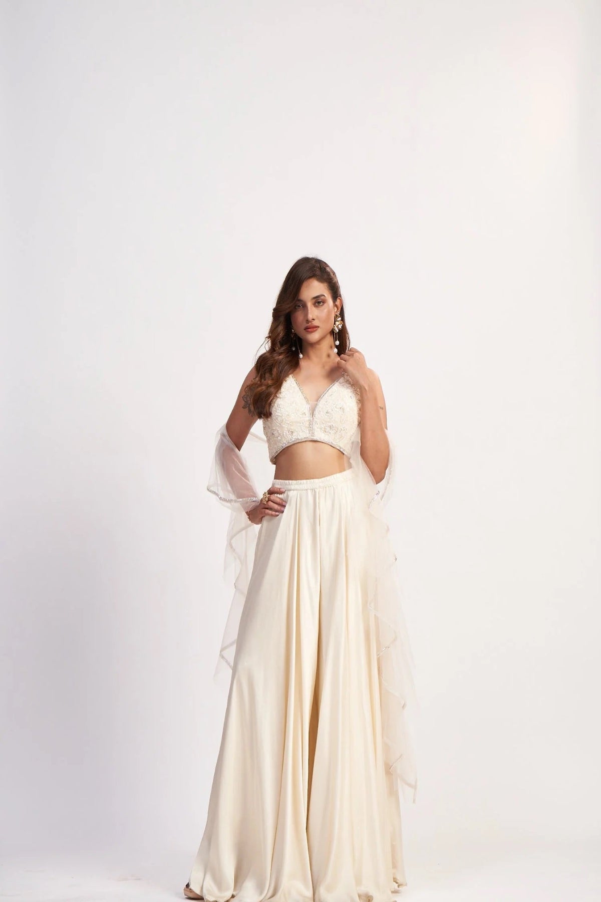 Ivory Hand-Beaded Co-ord Set