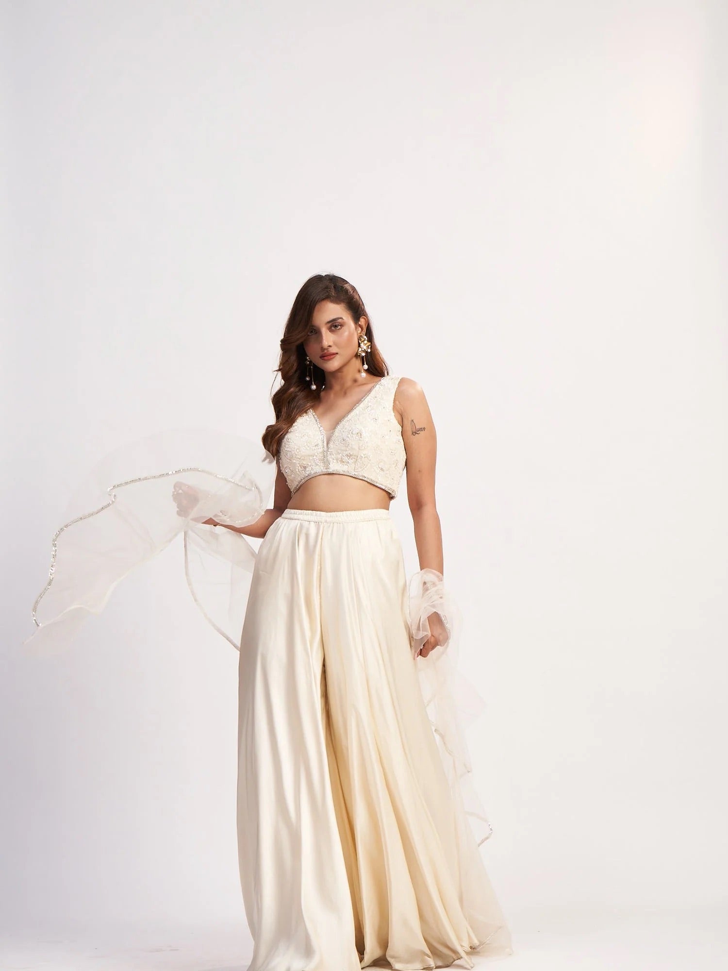 Ivory Hand-Beaded Co-ord Set