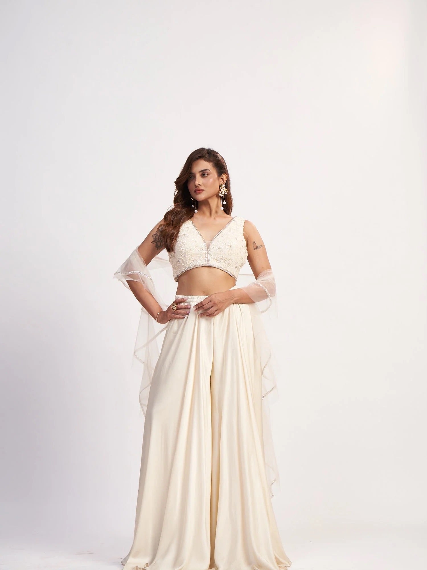 Ivory Hand-Beaded Co-ord Set