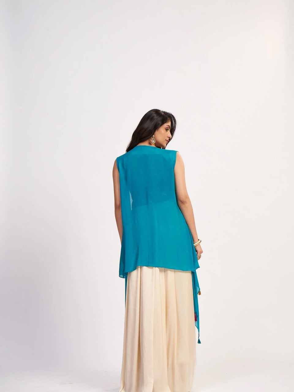 Teal & Ivory Drape Set