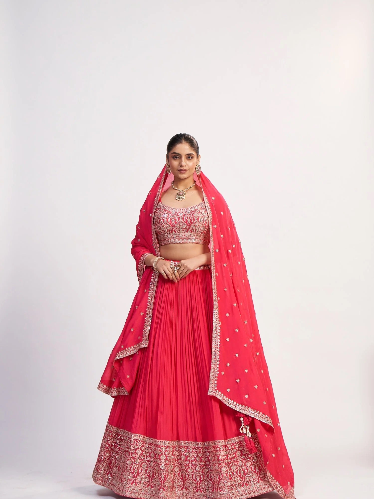 Rani Pink Embroidered Lehenga