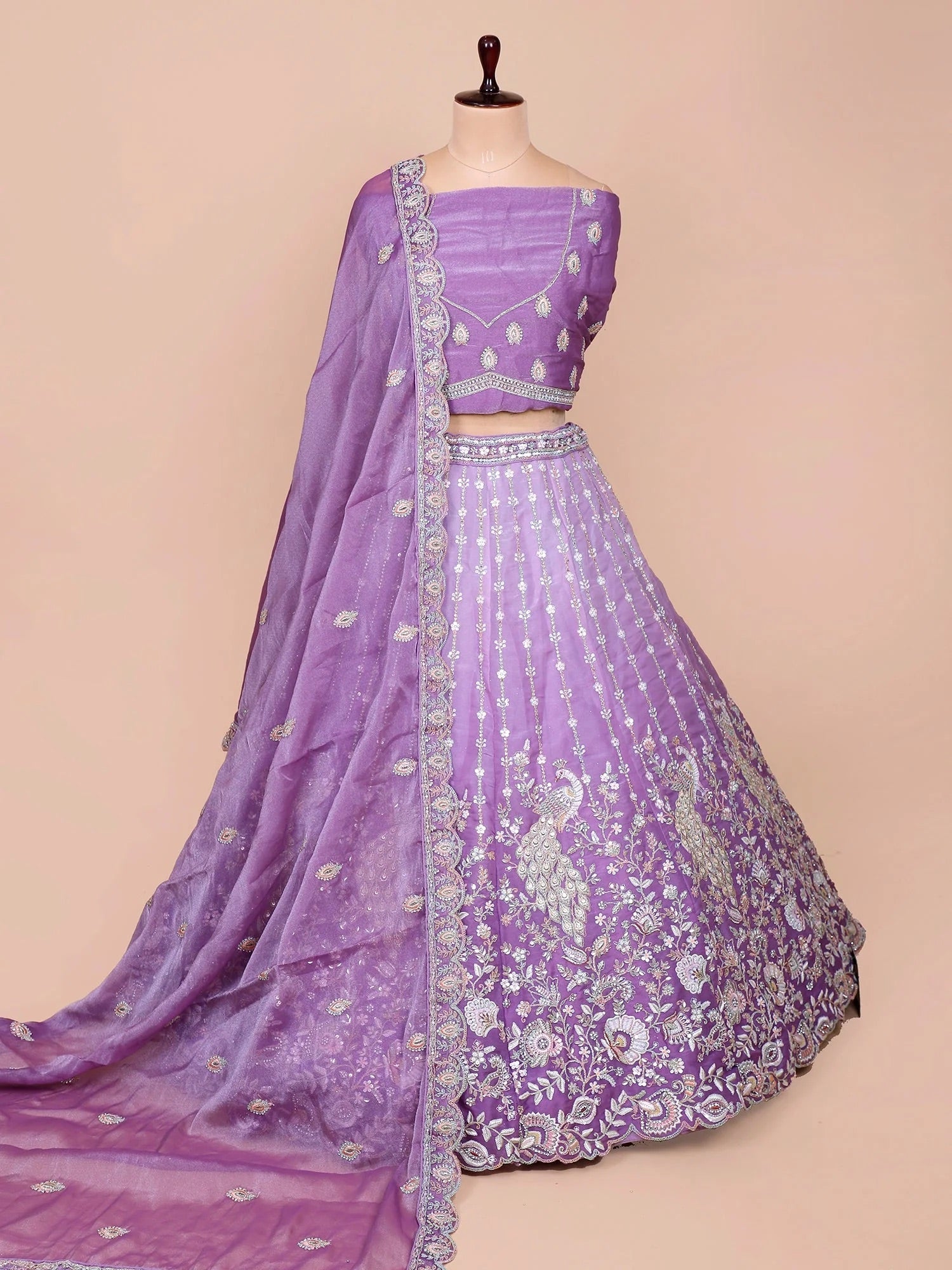 Peacock Motif Lehenga Set