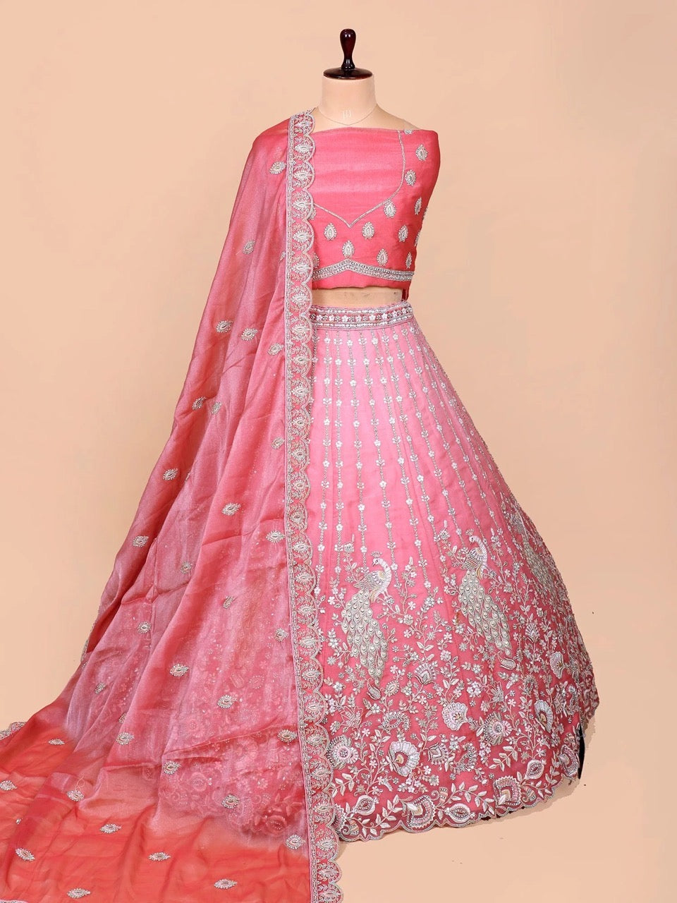 Peacock Motif Lehenga Set