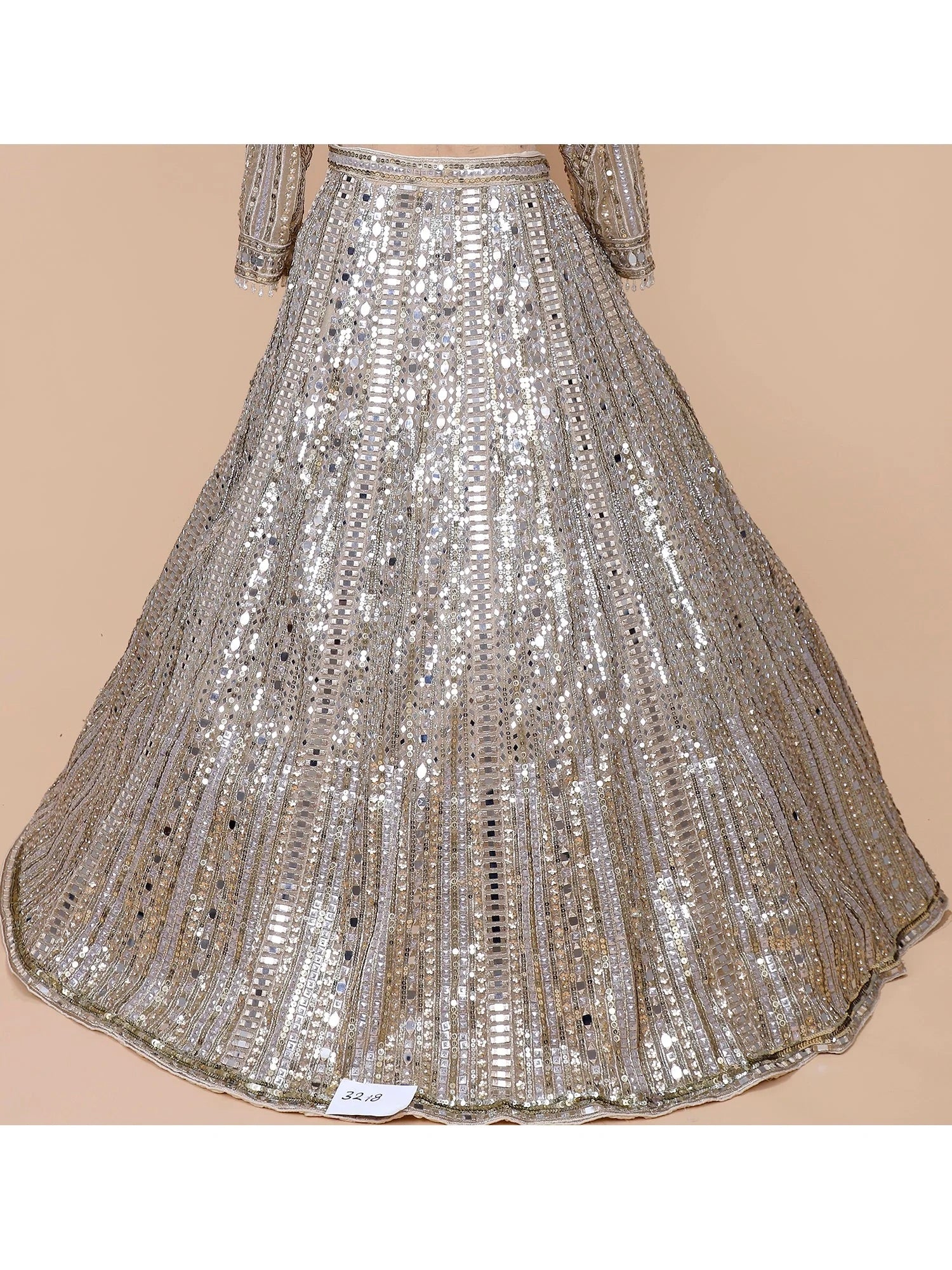 Silver Mirror Work Lehenga Set