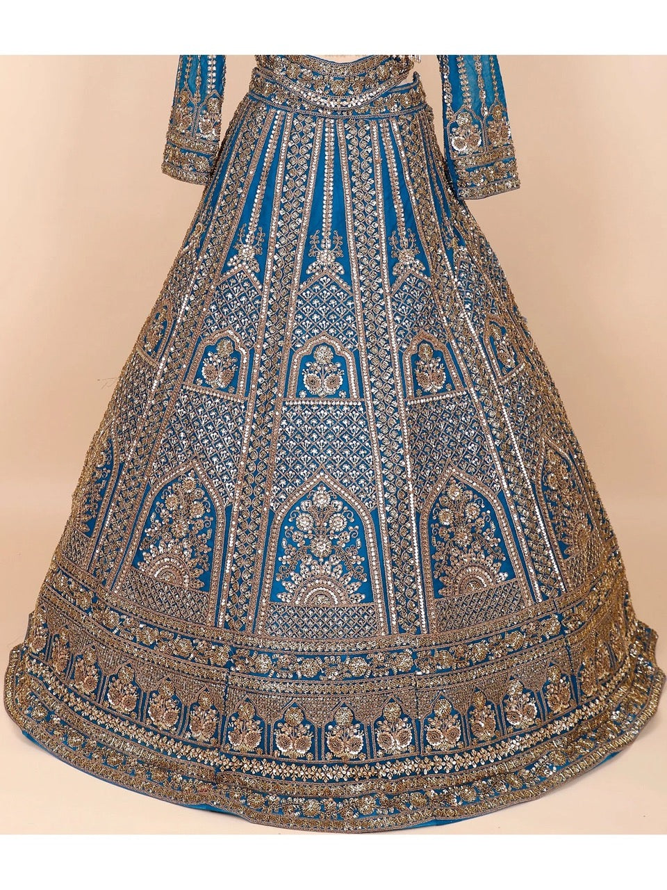 Azure Blue Embroidered Lehenga