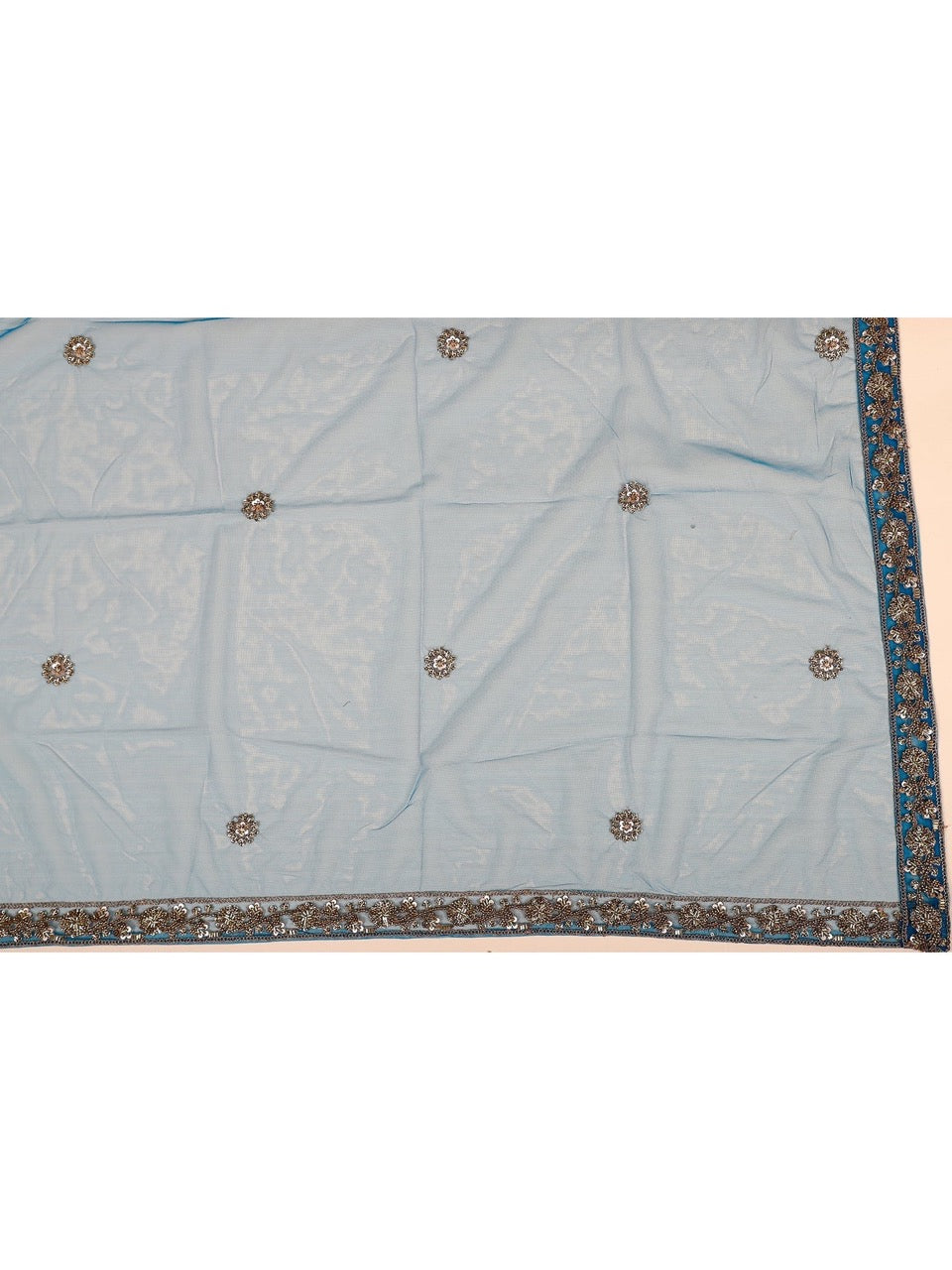 Azure Blue Embroidered Lehenga