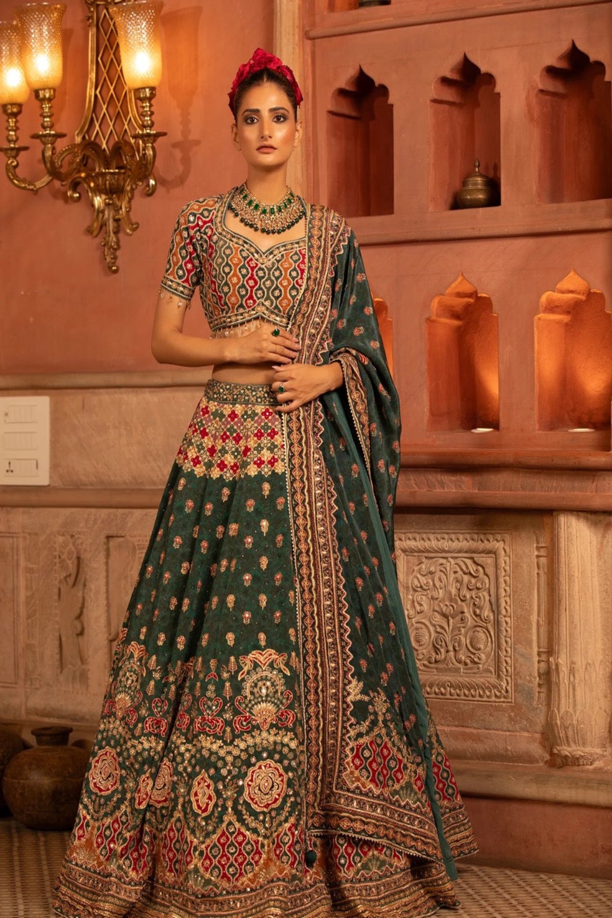 Regal Emerald Bridal Lehenga