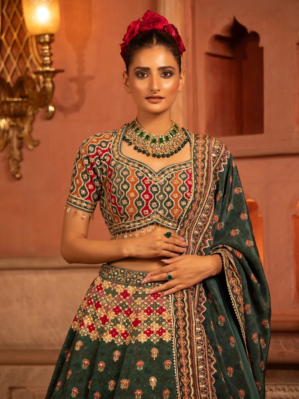 Regal Emerald Bridal Lehenga