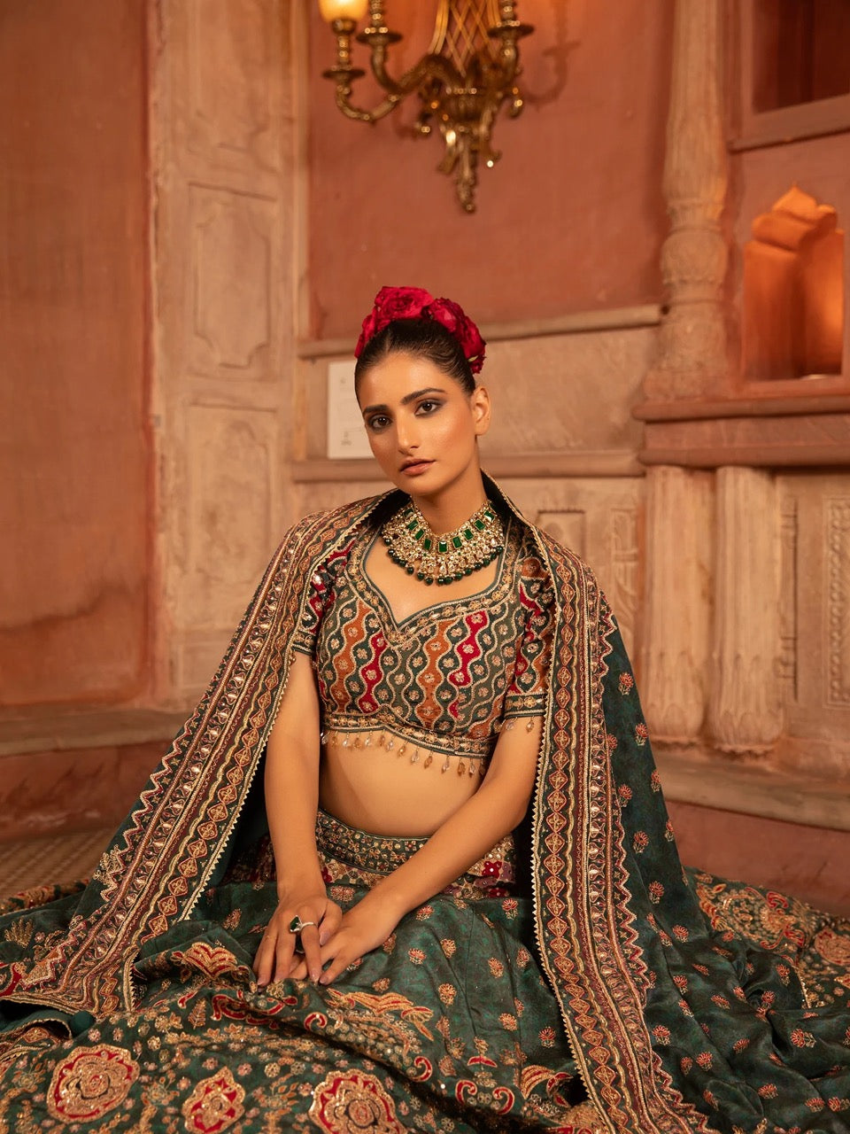 Regal Emerald Bridal Lehenga