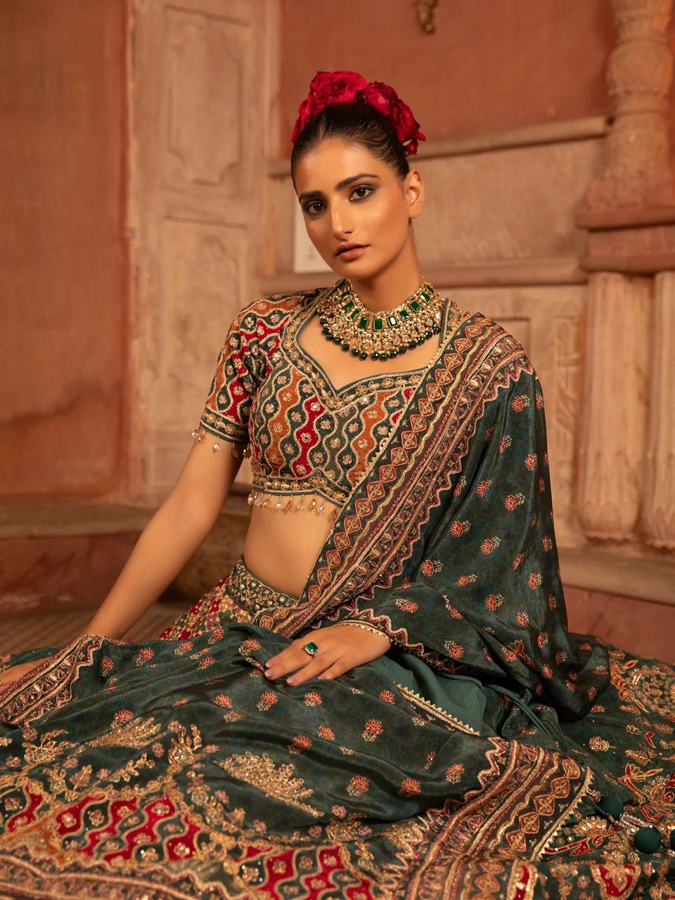 Regal Emerald Bridal Lehenga