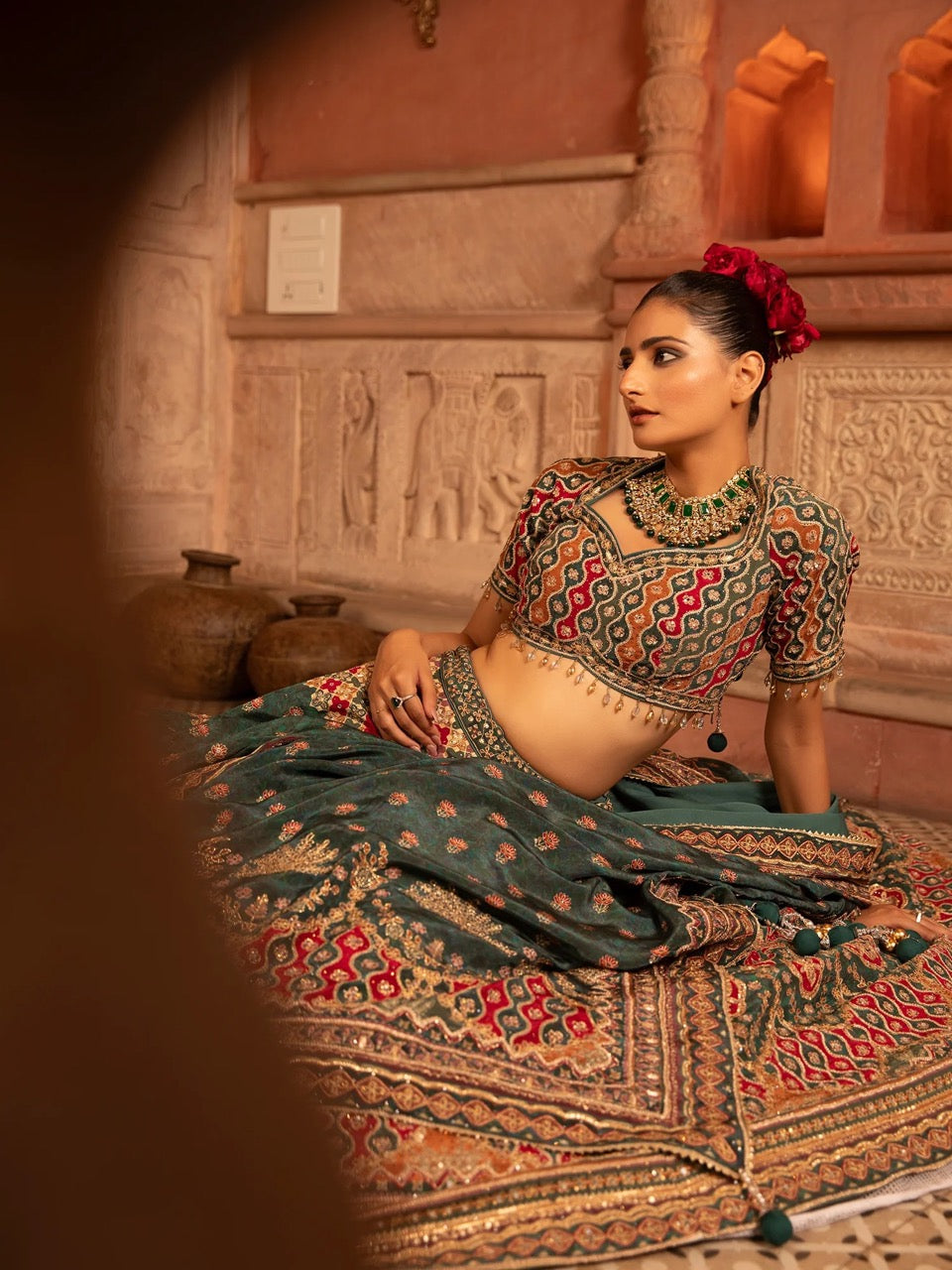 Regal Emerald Bridal Lehenga