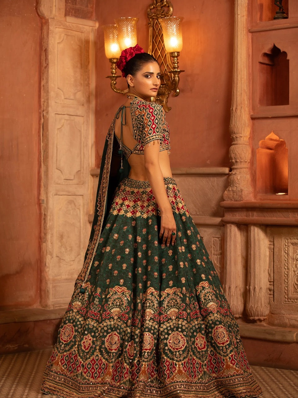Regal Emerald Bridal Lehenga