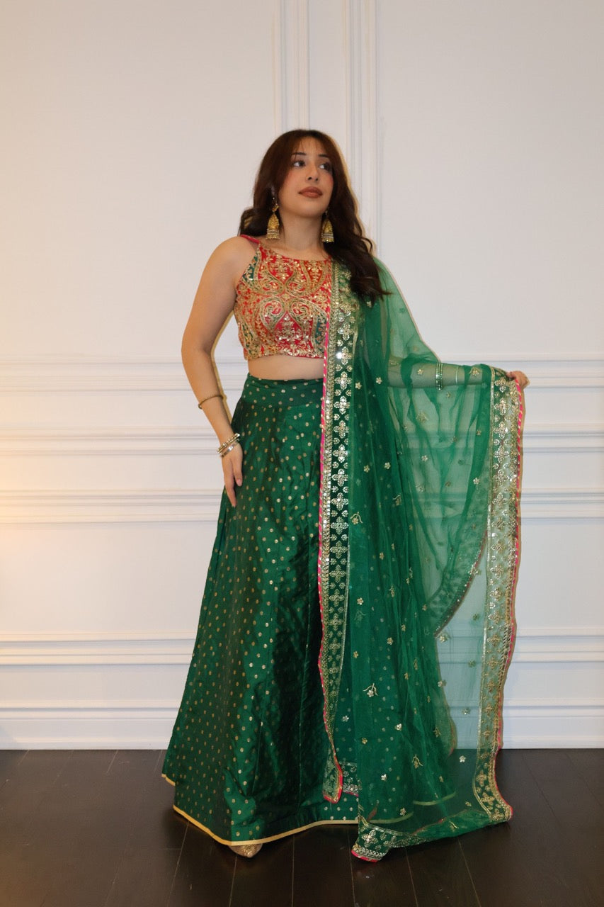 Emerald Élan Lehenga Set