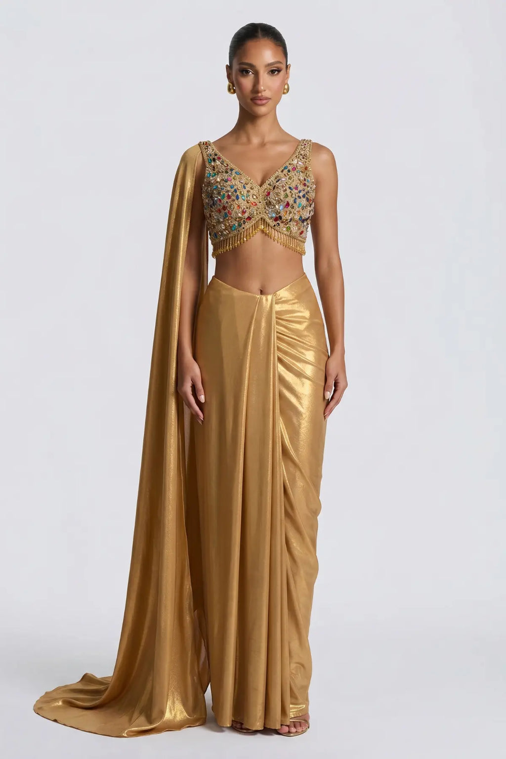 Liquid Gold Pre-Pleated Saree