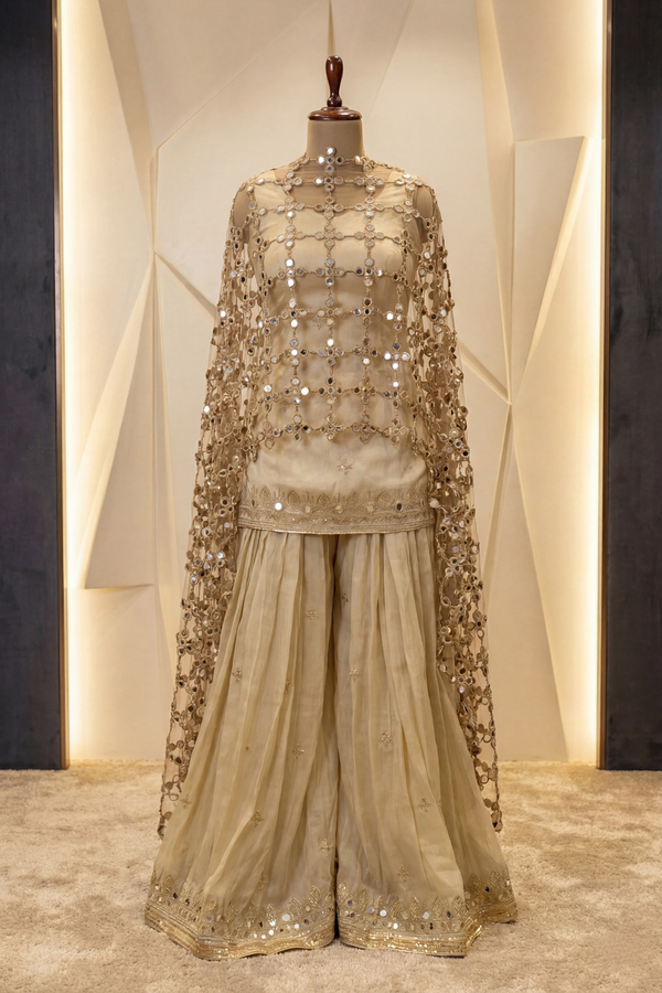 Mirror Veil Sharara Set