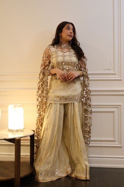 Mirror Veil Sharara Set