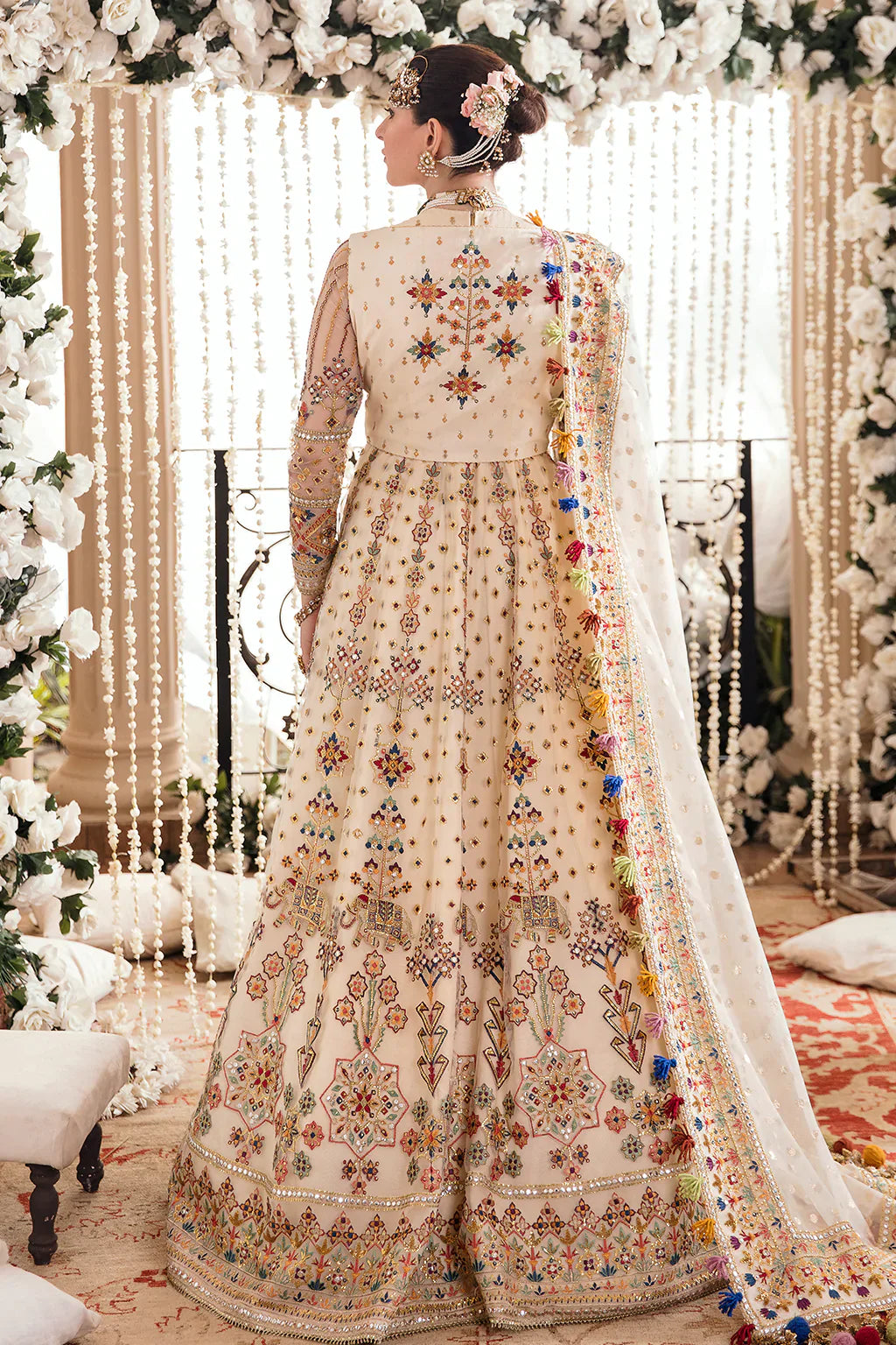 Ivory Multicolour Lehenga - Dorie