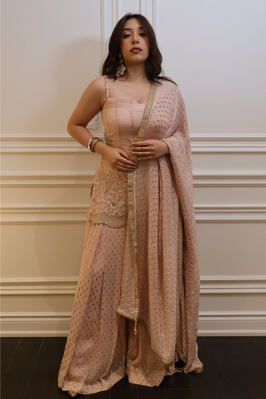 Rosé Zari Sharara Set