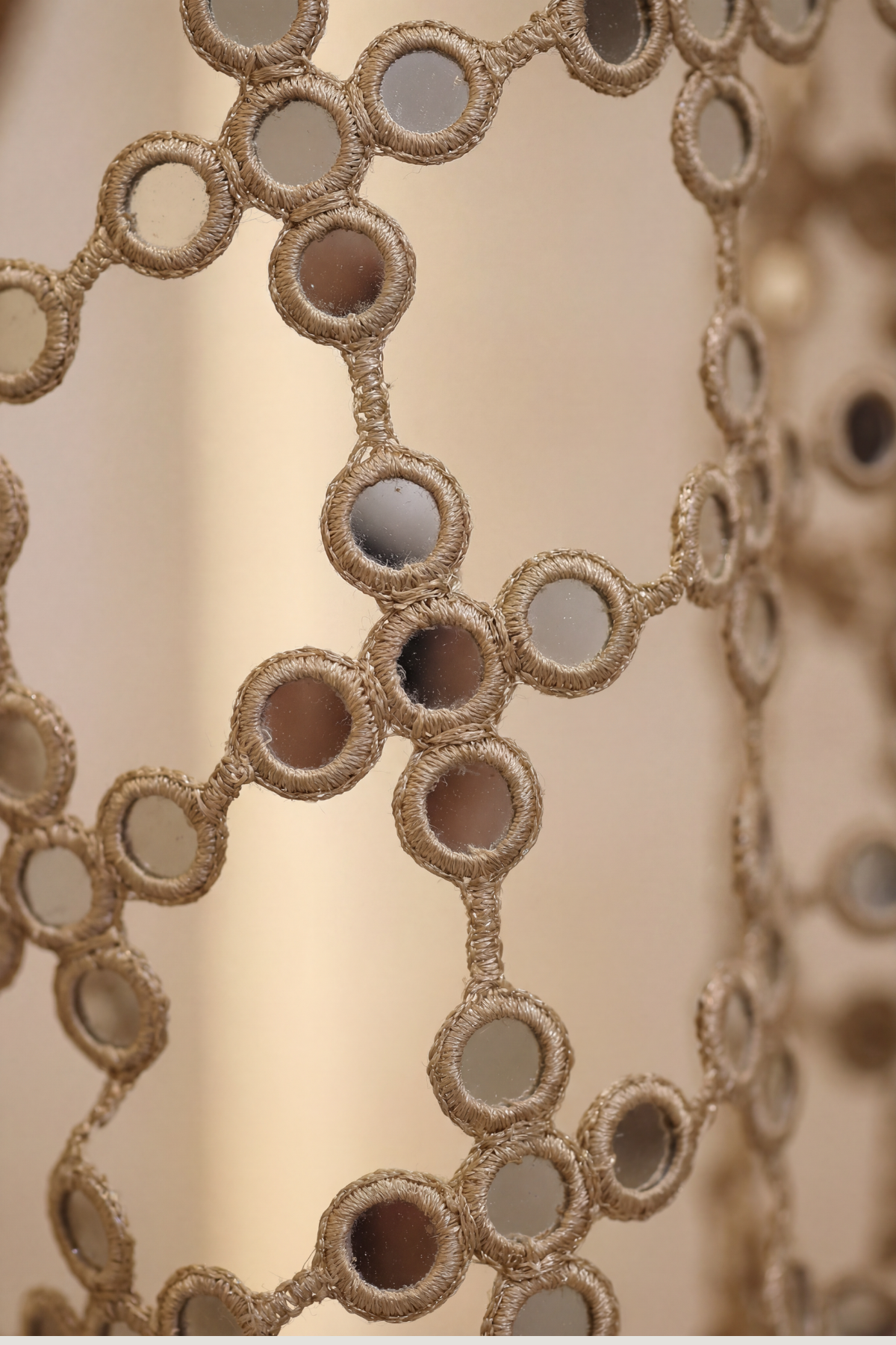 Mirror Veil Dupatta Tan scarf set — Close view, styling detail
