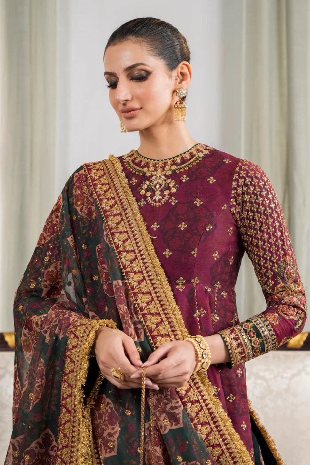 Maroon Frock Suit - Dorie