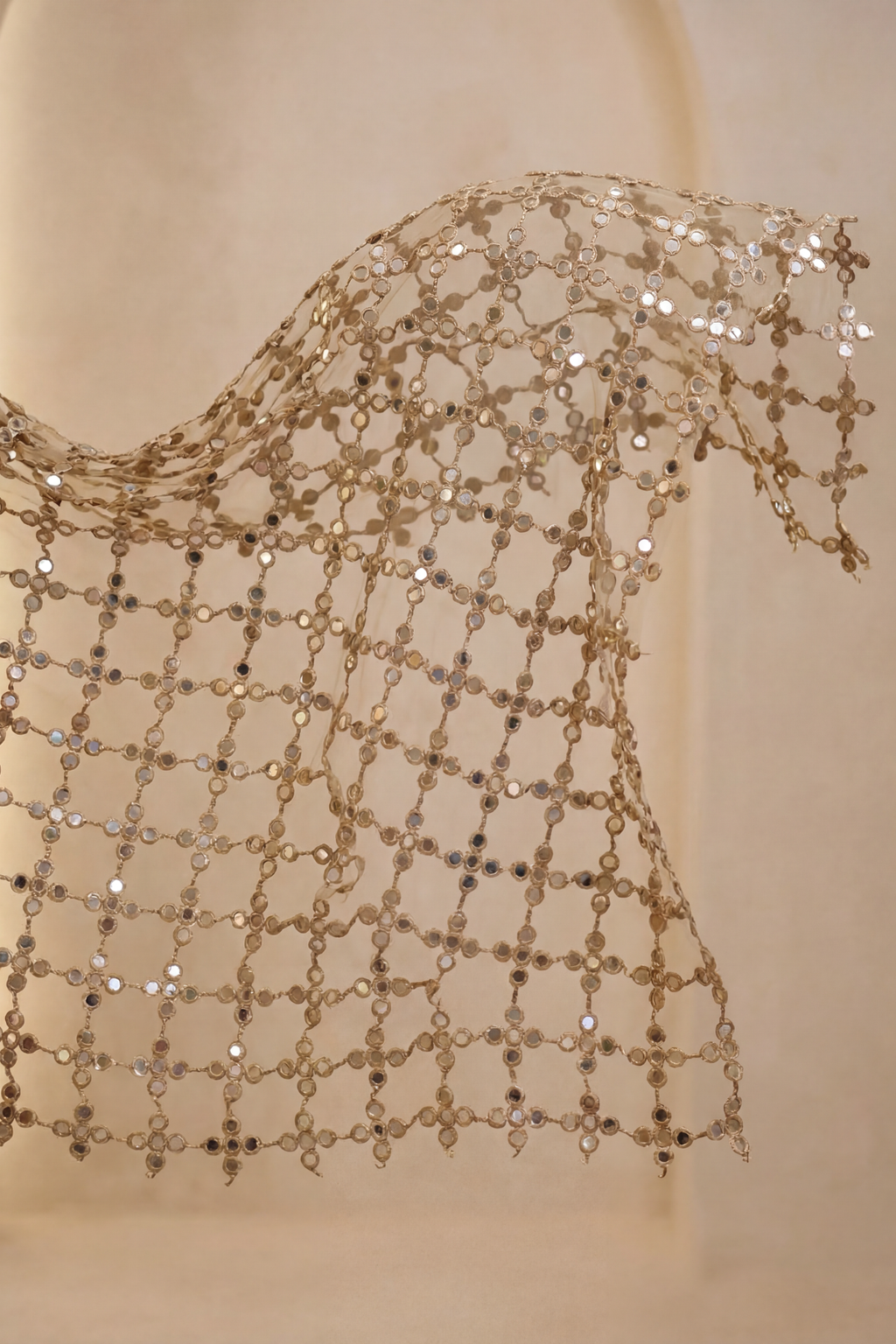 Mirror Veil Dupatta Tan scarf set — additional view 6