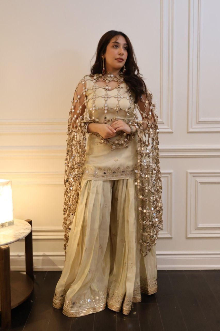 Mirror Veil Sharara Set