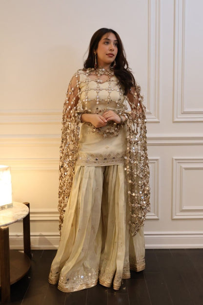 Mirror Veil Sharara Set