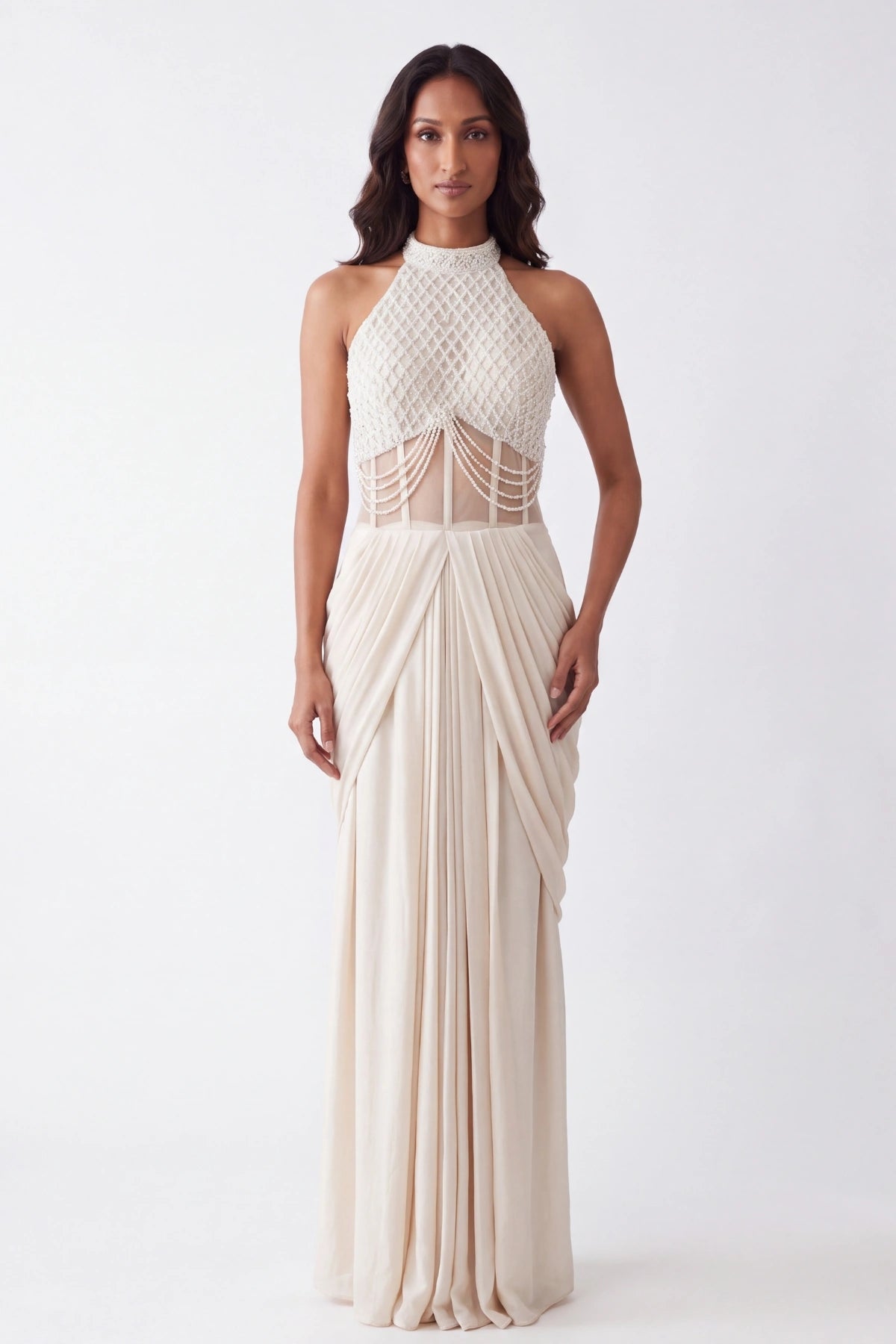 Perle Draped Gown