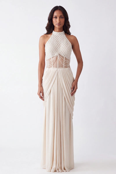 Perle Draped Gown