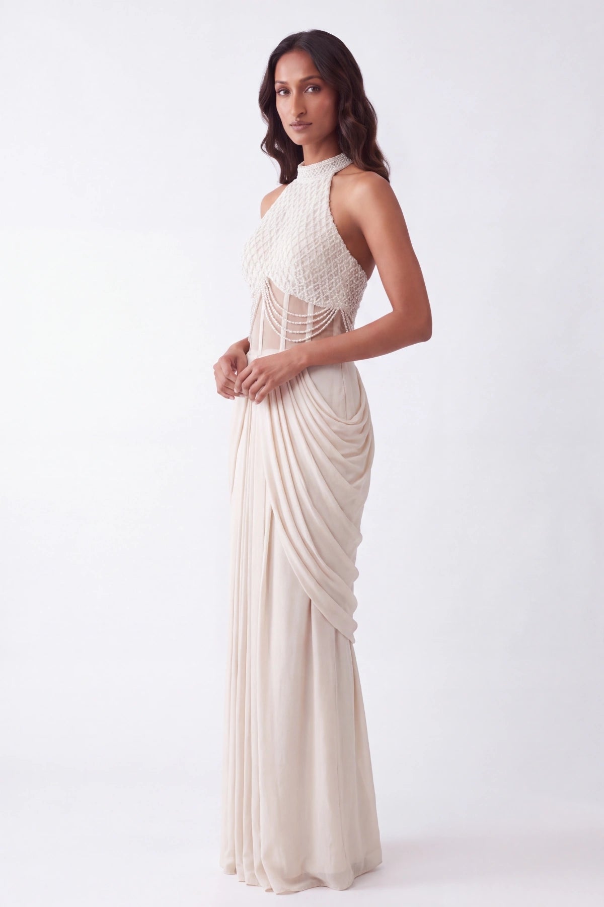 Perle Draped Gown