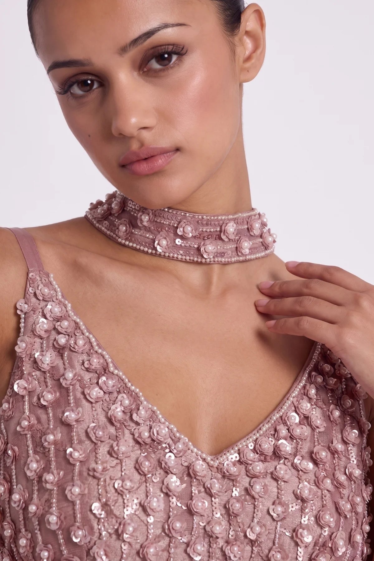 Bronze Doux Dusty Rose Pearl Co-ord Set by Dorie Atelier – view 3