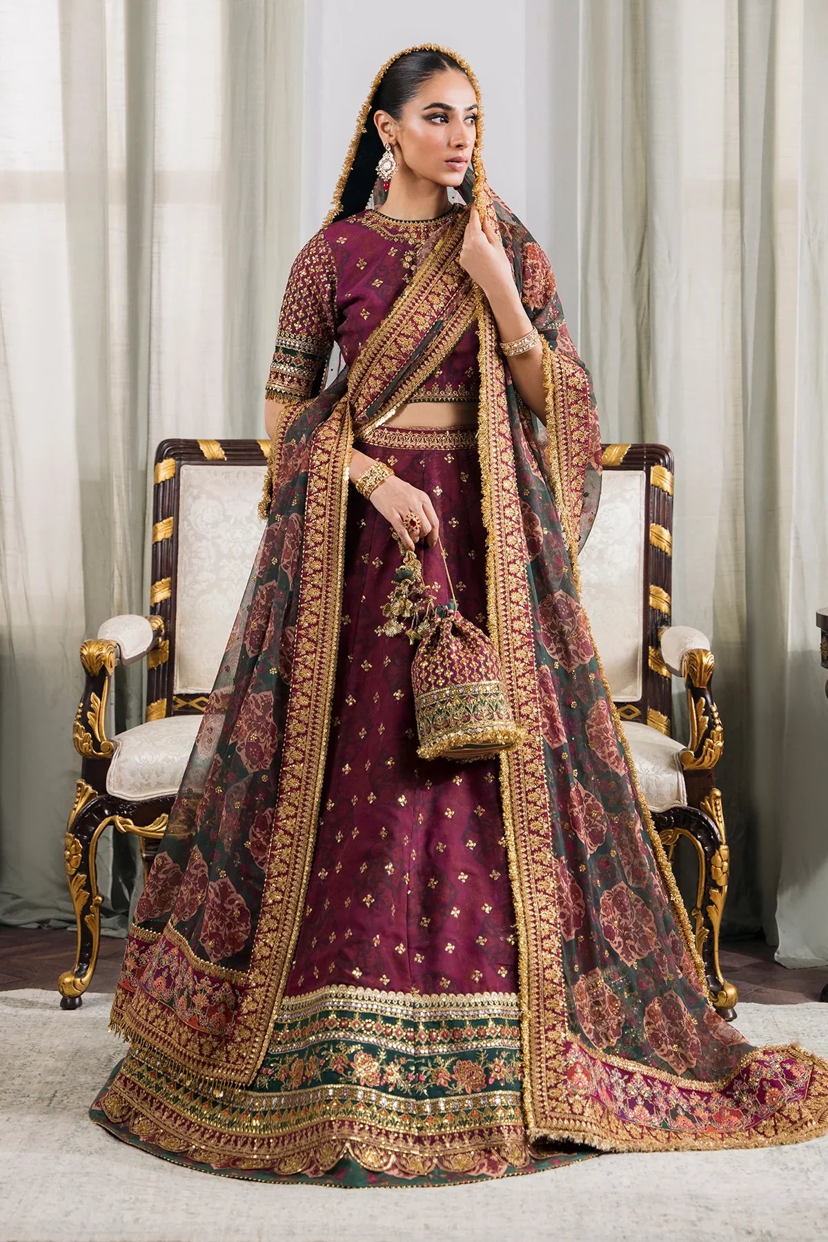 Maroon Lehenga - Dorie
