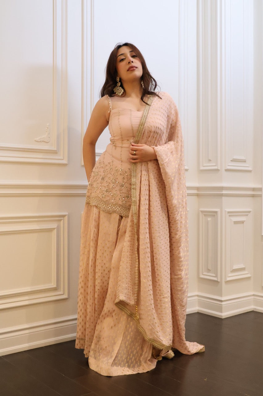 Rosé Zari Sharara Set