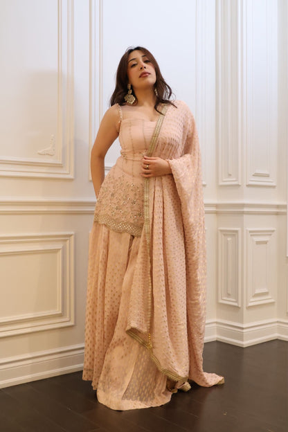 Rosé Zari Sharara Set