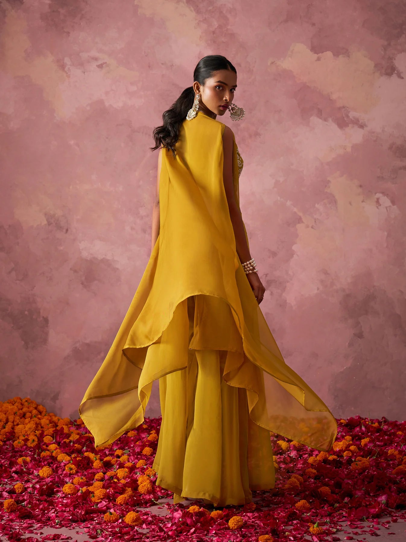 Mustard Cascade Cape Set