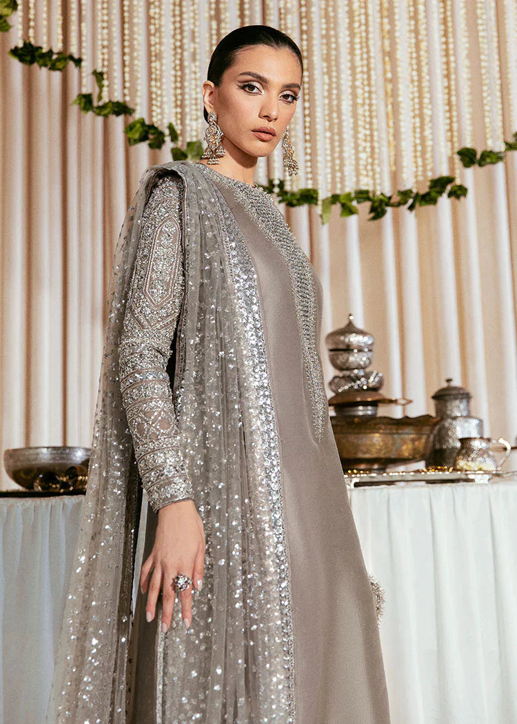 Silver Sequin Embroidered Suit - Dorie